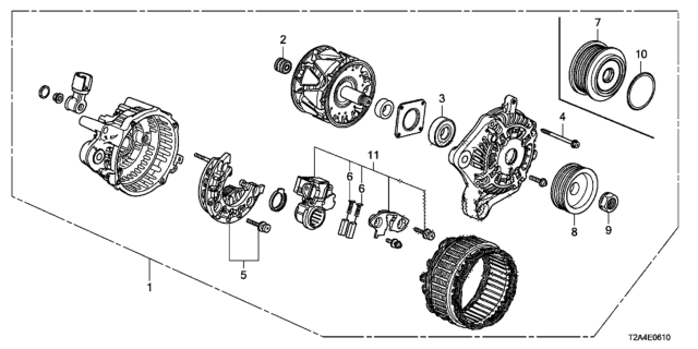 2014 Honda Accord Alternator (Mitsubishi) (L4) Diagram