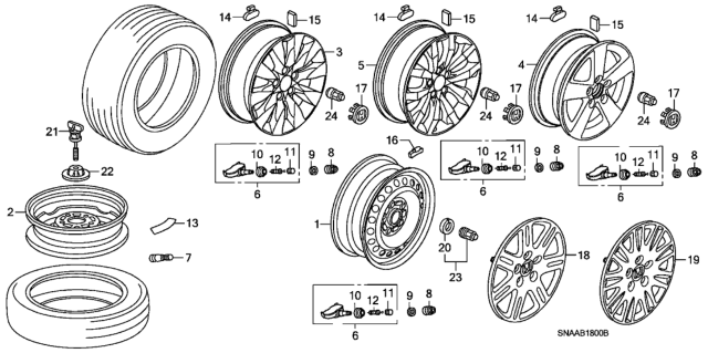 2009 Honda Civic Wheel Disk Diagram