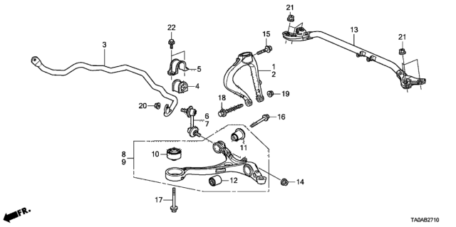 2012 Honda Accord Front Lower Arm Diagram