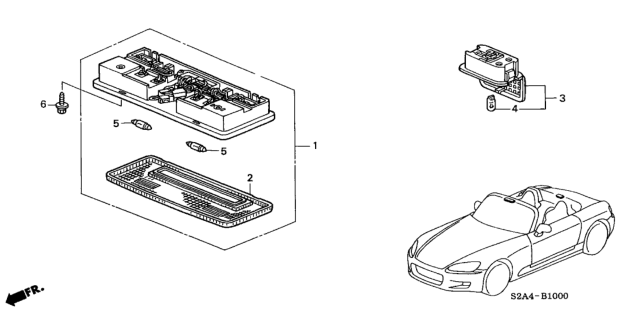2005 Honda S2000 2 Door S2000 KA 6MT Interior Light Diagram
