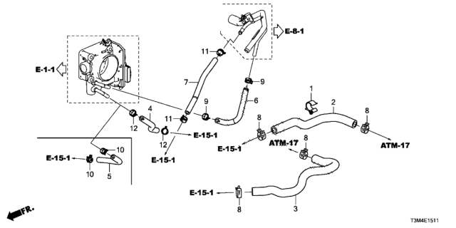 2017 Honda Accord Water Hose (V6) Diagram