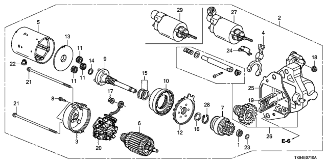 2013 Honda Odyssey Starter Motor (Denso) Diagram