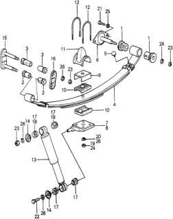 1982 Honda Civic 5 Door ** (WAGOVAN) KA HMT Rear Shock Absorber Diagram