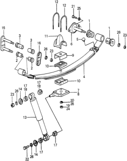 1981 Honda Civic Plate, Rear Spring Clamp Diagram for 52523-SA3-010