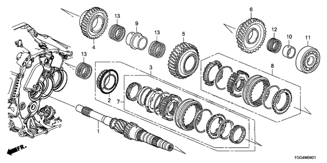 2020 Honda Civic Collar, Distance (39X48X26) Diagram for 23916-RM0-010