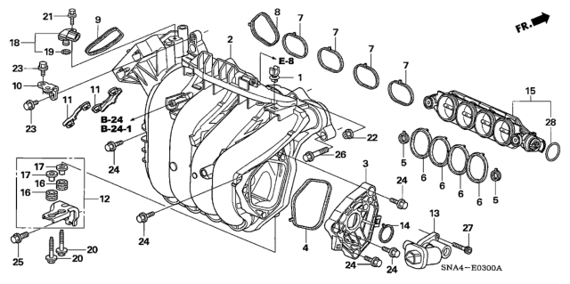 2008 Honda Civic Intake Manifold (1.8L) Diagram