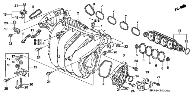 2006 Honda Civic Intake Manifold (1.8L) Diagram