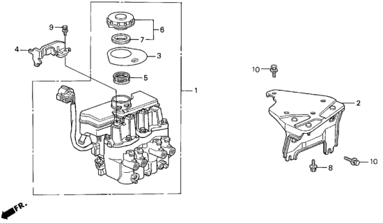 1994 Honda Prelude Bracket, Connector (LH) Diagram for 57174-SS0-A00