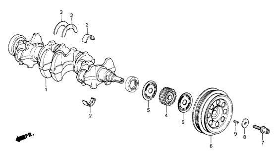 1984 Honda Civic Pulley, Crankshaft Diagram for 38921-PE1-660