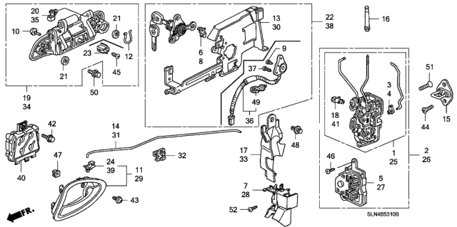 2007 Honda Fit Handle Assembly, Right Front (Outer) (Taffeta White) Diagram for 72140-SLN-A01ZD
