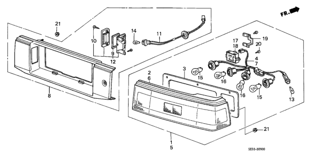 1986 Honda Accord Socket & Wire Diagram for 34107-SE0-A01