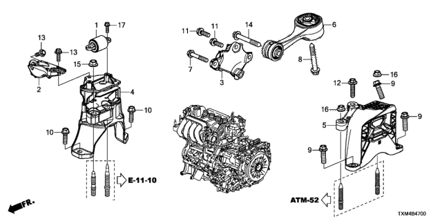 2019 Honda Insight Engine Mounts Diagram