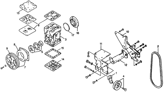 1977 Honda Civic Belt Diagram for 18-01523