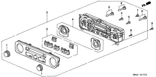 2001 Honda Accord Display Diagram for 79602-S84-A51