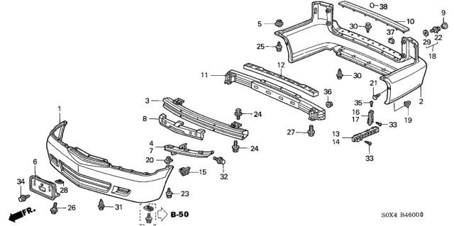 1999 Honda Odyssey Bumpers Diagram