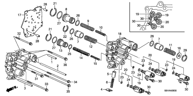 2008 Honda Pilot 5 Door LX-VP (2WD) KA 5AT AT Accumulator Body Diagram
