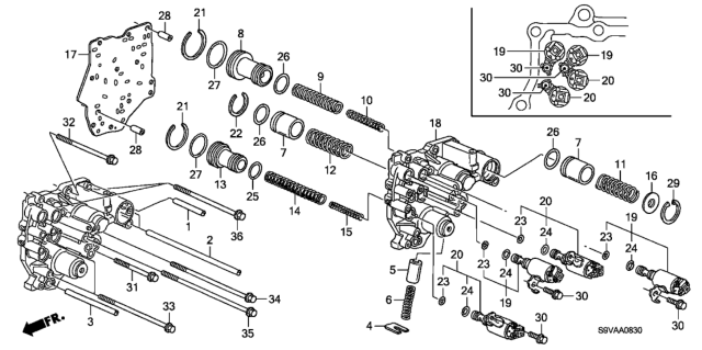 2008 Honda Pilot AT Accumulator Body Diagram