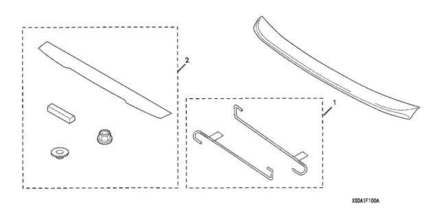 2007 Honda Accord Spoiler, Deck (Moroccan Red Pearl) Diagram for 08F10-SDA-1A0A