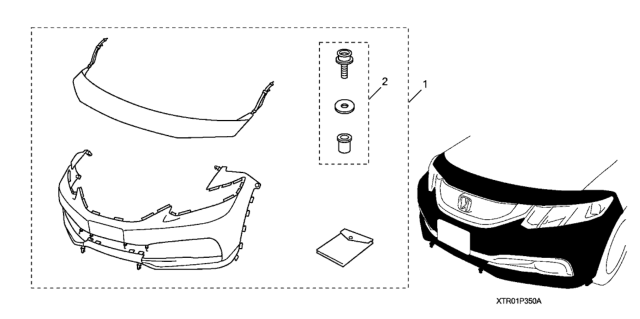 2014 Honda Civic 4 Door MX (HYBRID LEATHER HEAT) KL CVT Nose Mask (Full) Diagram