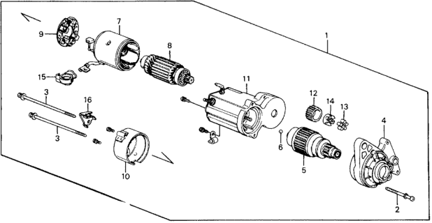 1989 Honda Civic Starter Motor (Denso) Diagram