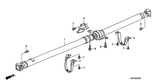 2008 Honda Pilot Propeller Shaft Diagram