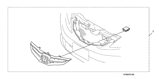 2013 Honda Fit Front Grille Trim Diagram
