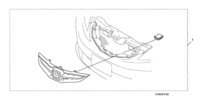 2013 Honda Fit 5 Door FIT (SAYAMA PLANT) KA 5AT Front Grille Trim Diagram