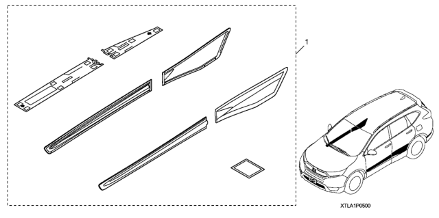 2020 Honda CR-V Hybrid 5 Door EX (HYBRID) KA CVT Body Side Molding Diagram