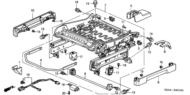2002 Honda CR-V Cover, RR. Foot (Inner) *NH167L* (GRAPHITE BLACK) Diagram for 81196-S9A-J01ZA