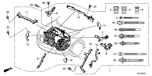 2013 Honda Accord Engine Wire Harness (V6) Diagram