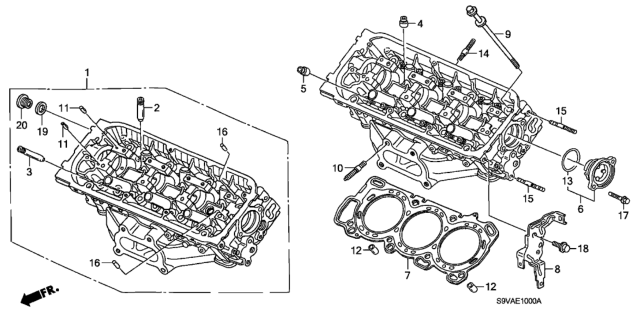 2008 Honda Pilot Front Cylinder Head Diagram