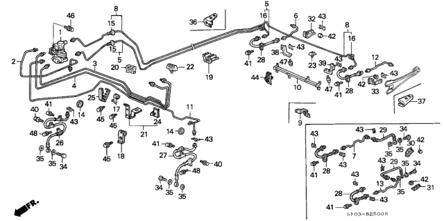1988 Honda Accord 4 Door LX KA 5MT Brake Lines Diagram