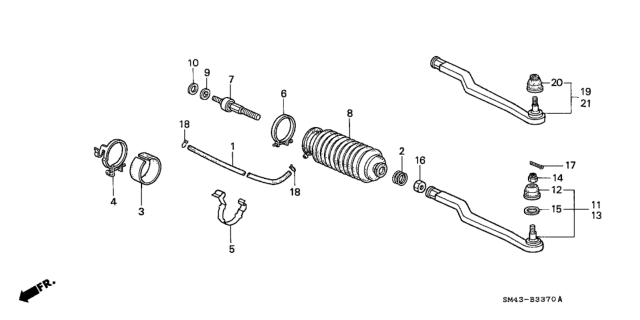 1993 Honda Accord 4 Door EX KA 5MT Tie Rod Diagram