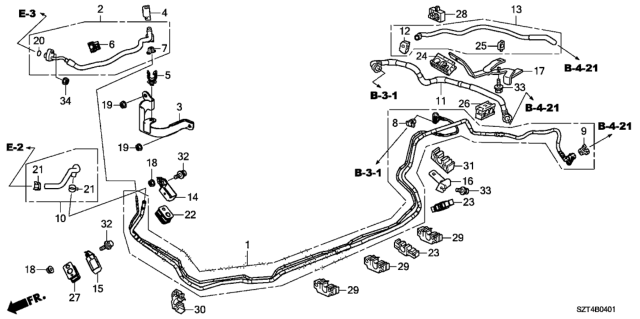 2012 Honda CR-Z Fuel Pipe Diagram