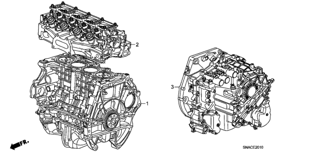 2010 Honda Civic Engine Assy. - Transmission Assy. (1.8L) Diagram