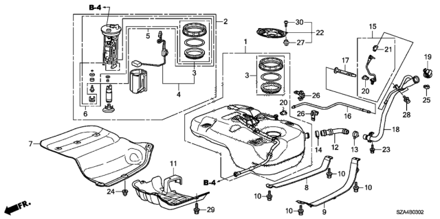 2012 Honda Pilot Regulator Assembly, Pressure Diagram for 17052-SZA-A30