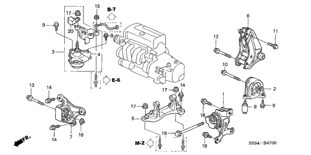 2004 Honda Civic Bolt, Flange (12X54) Diagram for 90165-S7C-000