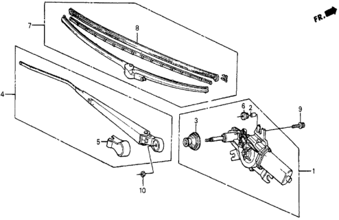 1987 Honda Civic 5 Door 4WD KA 5MT Rear Window Wiper Diagram