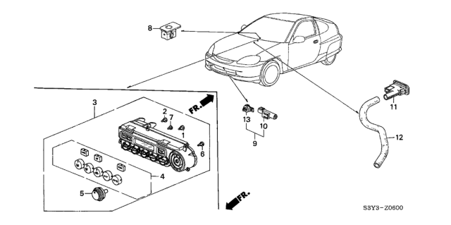 2002 Honda Insight A/C Sensor Diagram