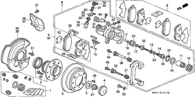 1993 Honda Civic Bearing Assembly, Hub Unit (Abs) (Ntn Corp.) Diagram for 42200-SR3-A53