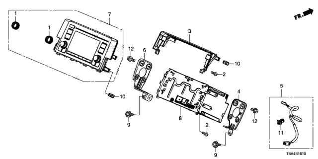 2017 Honda Civic Audio Unit Assy., Base (Panasonic) Diagram for 39171-TBA-A71