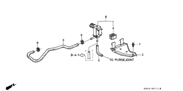 1999 Honda Accord Valve Assembly, Purge Control Solenoid Diagram for 36160-P8C-A01