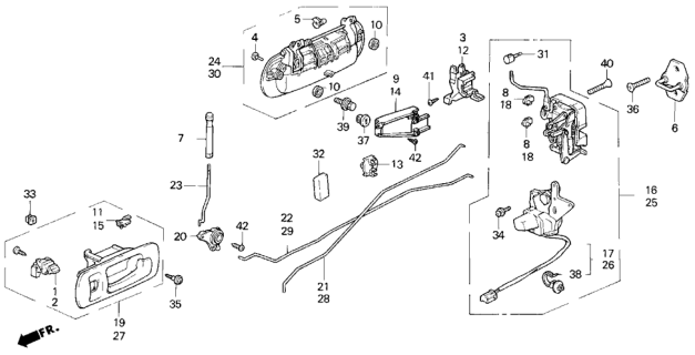 1998 Honda Odyssey Switch Assembly, Left Rear Power Window (Light Fern Green) Diagram for 35765-SR4-A01ZK