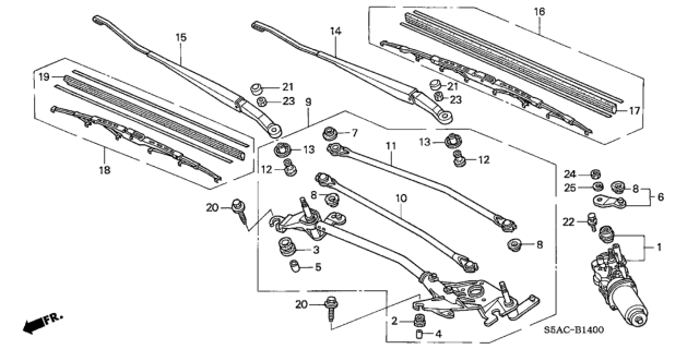 2005 Honda Civic Front Windshield Wiper Diagram