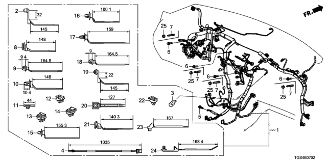 2020 Honda Passport WIRE HARN, INST Diagram for 32117-TGS-A71