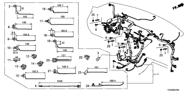 2021 Honda Passport HARN, INSTRUMENT Diagram for 32117-TGT-AF0