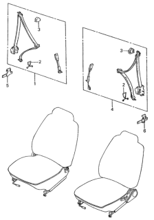 1982 Honda Civic Seat Belt Assy., R. FR. *NH40L* (GRACE GRAY) Diagram for 776A1-SA3-684ZA