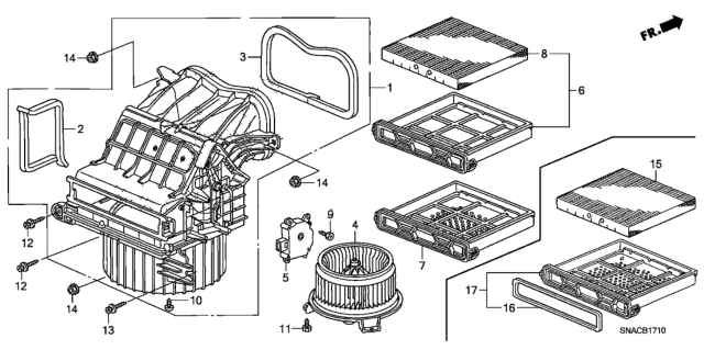 2010 Honda Civic Blower Sub-Assy. Diagram for 79305-SNA-G01