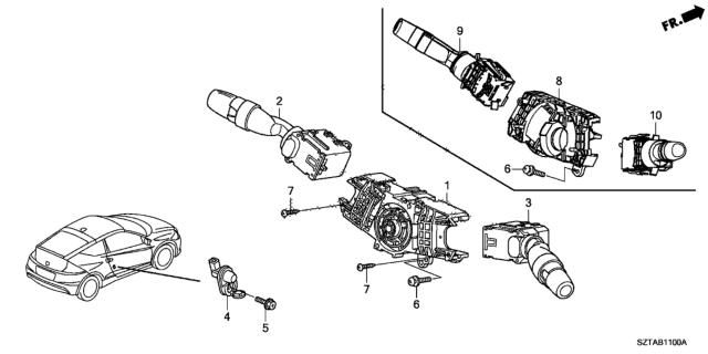 2013 Honda CR-Z Combination Switch Diagram