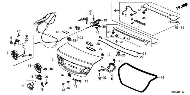 2013 Honda Civic Lid, Trunk (DOT) Diagram for 68500-TR7-A80ZZ